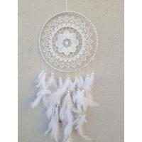 Işıklı Dantelli Rüya Düş Kapanı Beyaz Dream Catcher