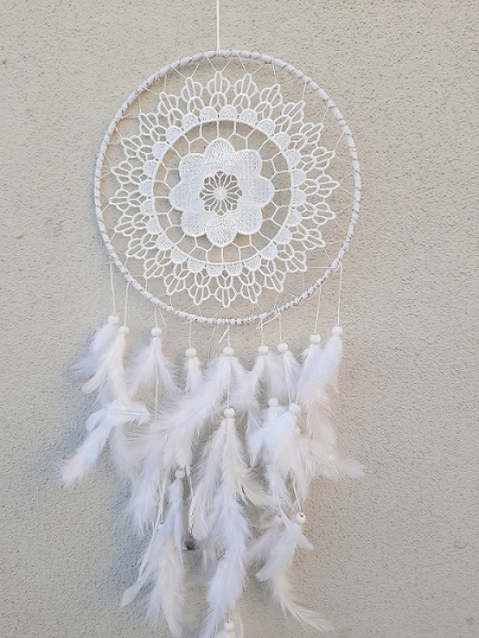 Isikli Dantelli Ruya Dus Kapani Beyaz Dream Catcher Netavantaj