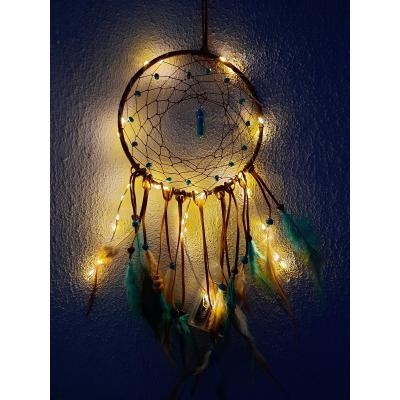 Işıklı Mavi Boncuklu Otantik Rüya Düş Kapanı Dream Catcher