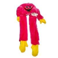 Işıklı Oynar Kulaklı Peluş Huggy Wuggy Figürlü Şapka Pembe