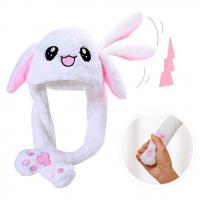 Işıklı Oynar Kulaklı Peluş Kawaii Figürlü Şapka Beyaz