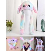 Işıklı Oynar Kulaklı Peluş Kawaii Figürlü Şapka Rainbow Rengarenk