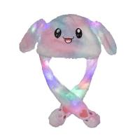 Işıklı Oynar Kulaklı Peluş Kawaii Figürlü Şapka Rainbow Rengarenk