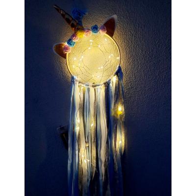 Işıklı Unicorn Taçlı Rüya Düş Kapanı Dream Catcher