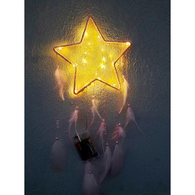 Işıklı Yıldız Rüya Düş Kapanı Pembe Dream Catcher