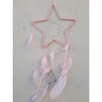 Işıklı Yıldız Rüya Düş Kapanı Pembe Dream Catcher