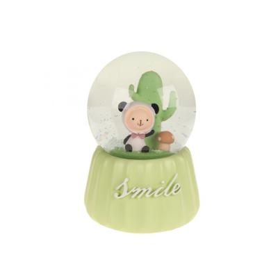 Kaktüslü Smile Müzikli Işıklı Otomatik Uçuşan Karlar Pilli Küre
