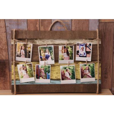 Kişiye Özel İpli 8 Fotoğraflı Ahşap Çerçeve Fotoğraf Albümü