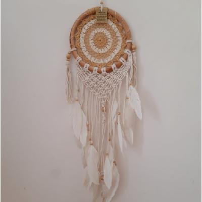 Makrome Kuş Tüylü Rüya Düş Kapanı Dream Catcher Açık Kahve