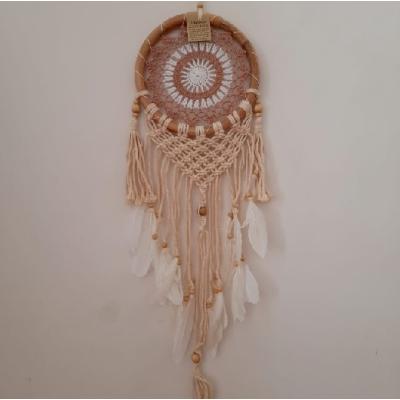 Makrome Kuş Tüylü Rüya Düş Kapanı Dream Catcher Koyu Kahve