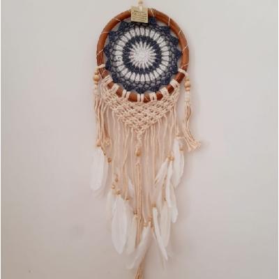 Makrome Nazar Boncuklu Kuş Tüylü Rüya Düş Kapanı Dream Catcher