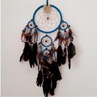 Mavi Süet Kuş Tüylü Rüya Düş Kapanı Dream Catcher