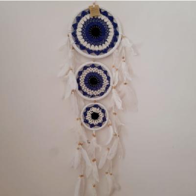 Nazar Boncuklu Kuş Tüylü Rüya Düş Kapanı Dream Catcher 3lü