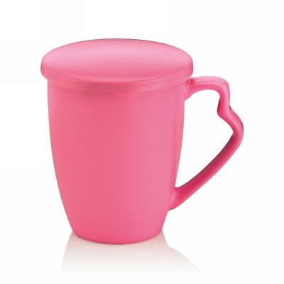 Noble Life Şeker Kapaklı Porselen Kupa Pembe
