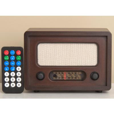Nostaljik USBli Kumandalı Ahşap Mini Retro Radyo