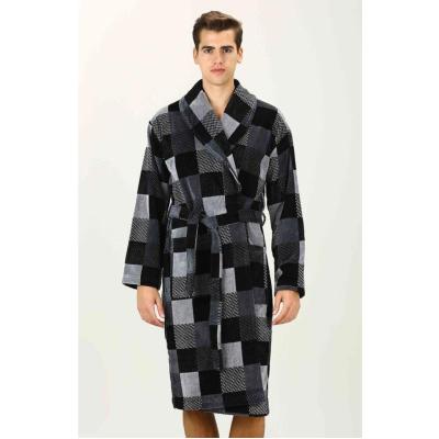 Özdilek Bornoz Hawai Ekose Plaid Şalyaka Siyah/gri XXL