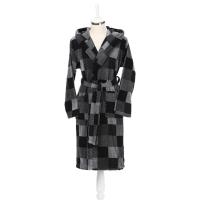 Özdilek Hawai Ekose Plaid Kadife Kapüşonlu Bornoz XXL Beden 