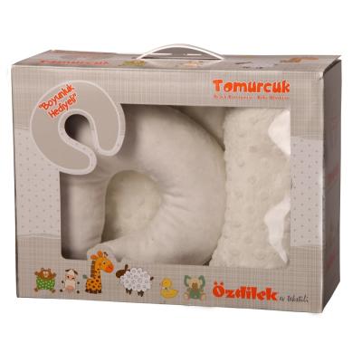 Özdilek Tomurcuk Bebek Battaniyesi Boyun Yastığı Hediyeli Krem