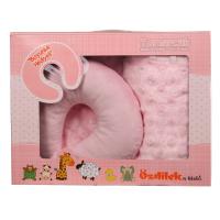 Özdilek Tomurcuk Bebek Battaniyesi Boyun Yastığı Hediyeli Pembe