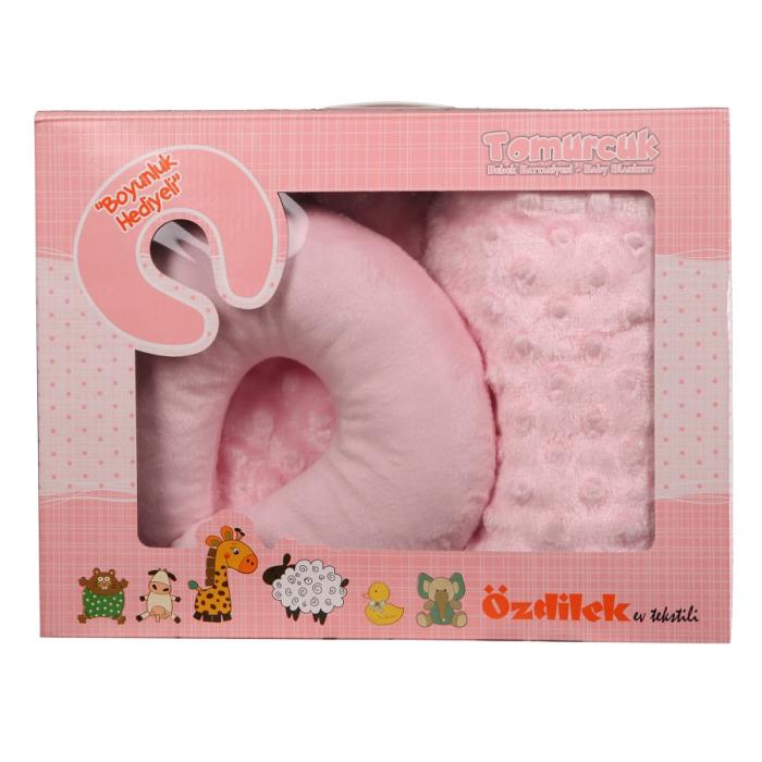 Ozdilek Tomurcuk Bebek Battaniyesi Boyun Yastigi Hediyeli Pembe 58 47 Tl Kdv
