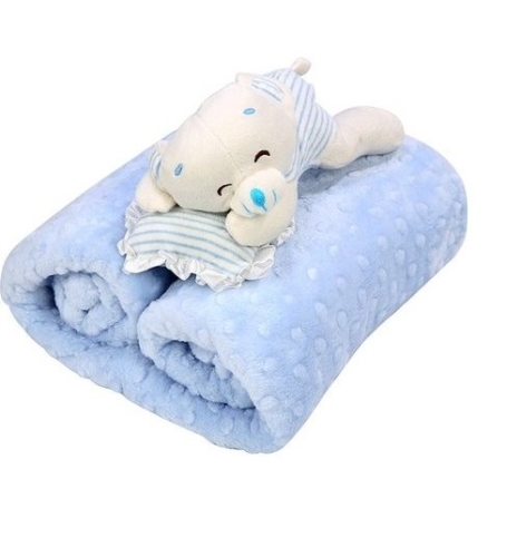 Özdilek Tomurcuk Bebek Battaniyesi Oyuncak Hediyeli Mavi