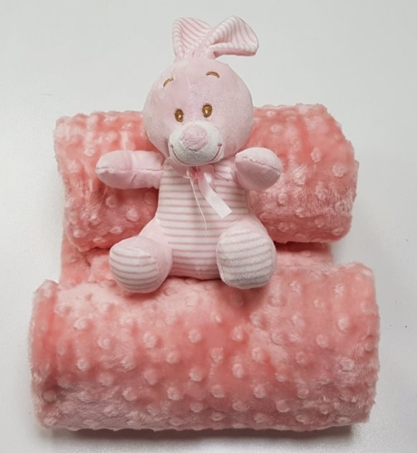 Özdilek Tomurcuk Bebek Battaniyesi Oyuncak Hediyeli Pembe