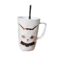 Pipetli Kapaklı Tasarım Kedi Kupa Bardak Büyük Boy