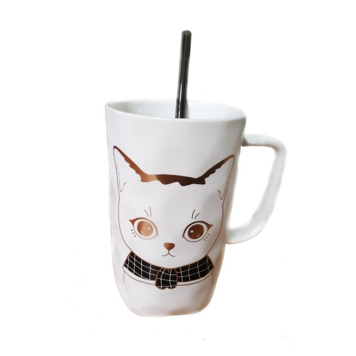 Pipetli Kapakli Tasarim Kedi Kupa Bardak Buyuk Boy 58 47 Tl Kdv