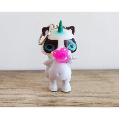 Poopsie Unicorn Rakun Işıklı Çanta Süsü Anahtarlık 9cm Beyaz