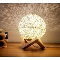 Rattan Hasır Standlı USB Moon Ay Gece Lambası