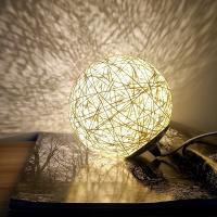 Rattan Hasır Standlı USB Moon Ay Gece Lambası