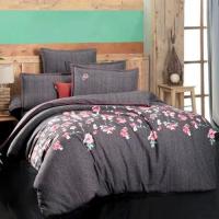 Sarev Şiva Flanel V1 Çift Kişilik Cotton Nevresim Takımı Siyah