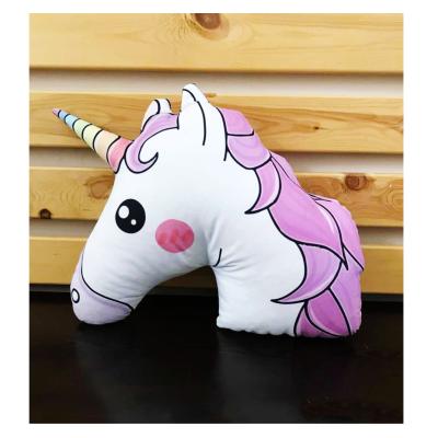 Sevimli Unicorn Kafa Tek Boynuzlu At Özel Tasarım 3D Yastık