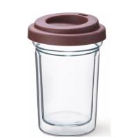 Simax Isıya Dayanıklı Çift Camlı Kapaklı Termos Bardak 300 ml 