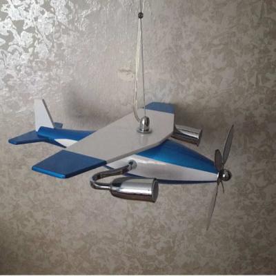 Uçak Çocuk Bebek Odası Avizesi Mavi Beyaz