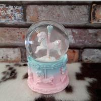 Unicorn Atlı Karınca Işıklı Müzikli Kar Küresi Orta Boy