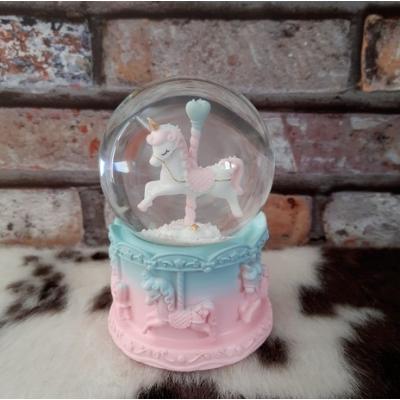 Unicorn Atlı Karınca Işıklı Müzikli Kar Küresi Orta Boy