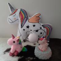 Unicorn Gece Lambası 3D Yastık ve Anahtarlık Seti