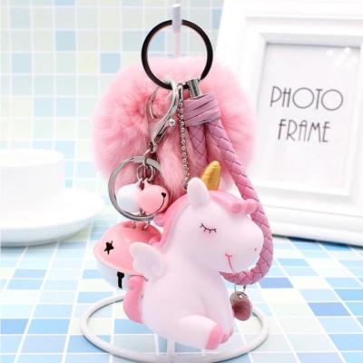 Unicorn Peluş Silikon Çıngıraklı Anahtarlık Çanta Aksesuarı
