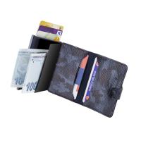 Wrapsol Tekli Mekanizmalı Akıllı Cüzdan Kamuflaj Lacivert