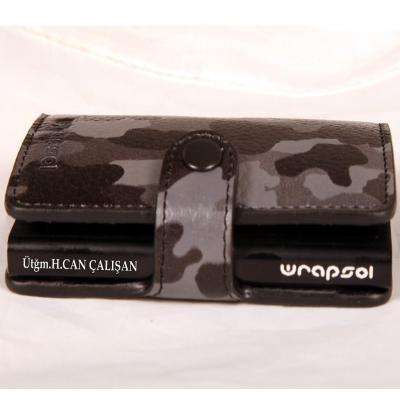 Wrapsol Tekli Mekanizmalı Akıllı Cüzdan Kamuflaj Siyah