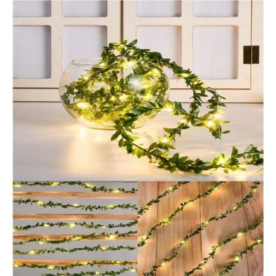 Yapay Yapraklı Yeşil Sarmaşık Şerit Peri LED Işık 3 Metre