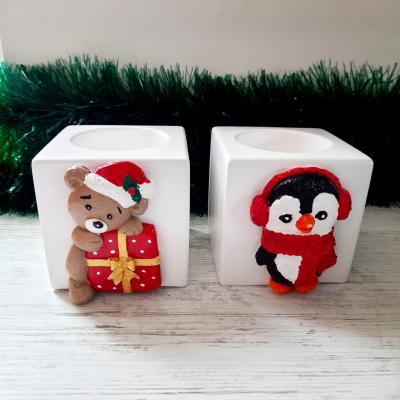 Yılbaşı Konseptli 2li Gnome Küp Saksı