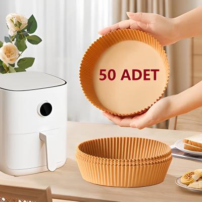 AirFryer Hava Fritözü Pişirme Kağıdı Yağ Geçirmez Yapışmaz Kağıt Yuvarlak Tip 16 Cm 50 Adet