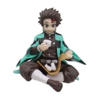 Anime Demon Slayer Kimetsu No Yaiba Tanjiro Kamado Onigiri Yiyen Oturan Aksiyon Figür 9 Cm