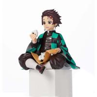 Anime Demon Slayer Kimetsu No Yaiba Tanjiro Kamado Onigiri Yiyen Oturan Aksiyon Figür 9 Cm