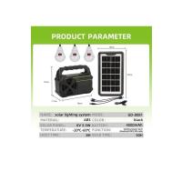 Gdplus Gd-8081 Solar Kamp Lambası Seti Işık İstasyonu Radyo/mp3 Çalar/fener 4500mah, 3 Led Ampul