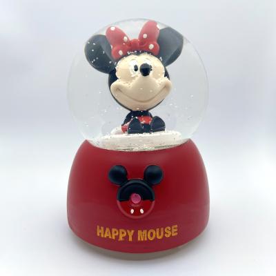 Minnie Mouse Işıklı Müzikli Otomatik Kar Püskürtmeli Büyük Boy Kar Küresi