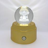 Işıklı Müzikli Dönen 3D Kristal Cam Küre Atlıkarınca Model