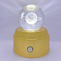Işıklı Müzikli Dönen 3D Kristal Cam Küre Satürn Yörüngesinde Kız Model